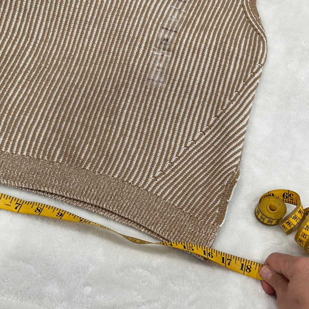 Nautica Tan Striped V-Neck Vest - Picture 5 of 10